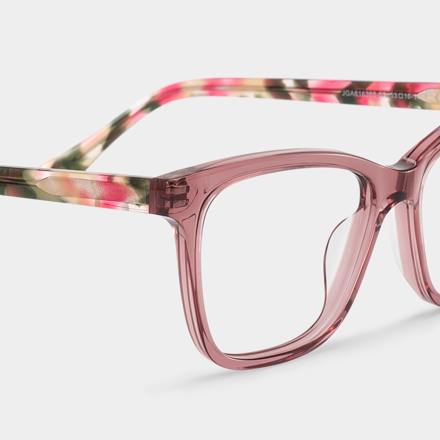 Faith Pink Rectangle Flower Eyeglasses for Women | ZEELOOL6