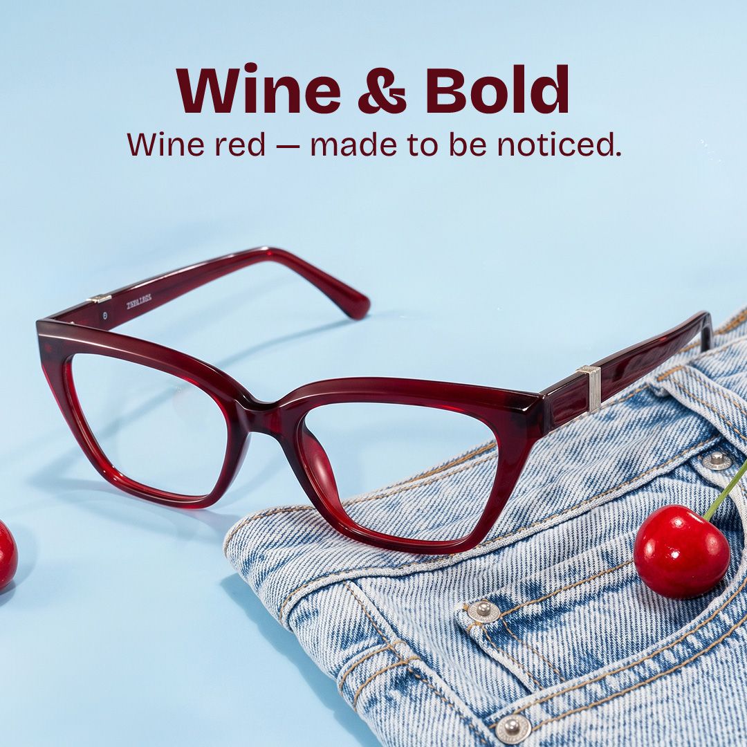 Quincy Cat eye Red Frame Eyeglasses | ZEELOOL0