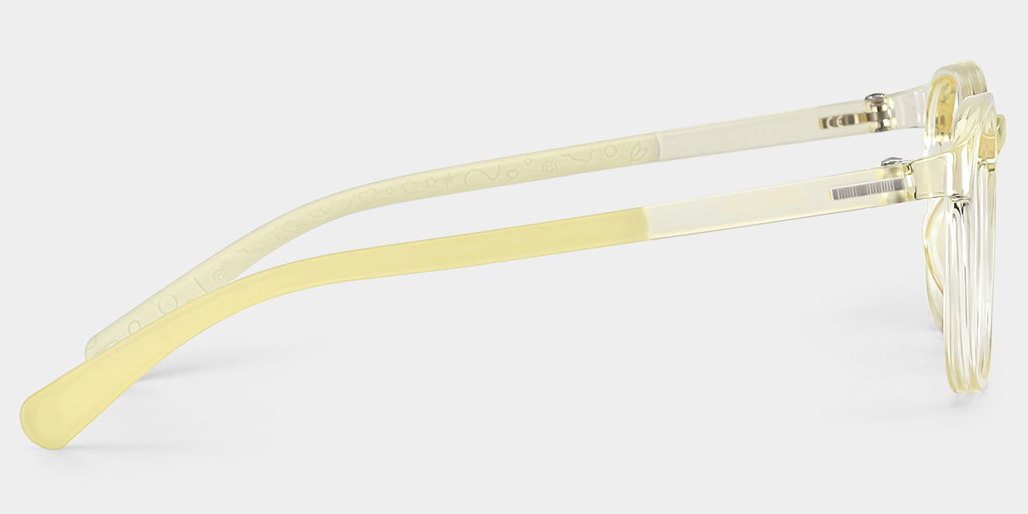 Kids Rectangle Clear Yellow Amaker Frame Glasses | Zeelool3