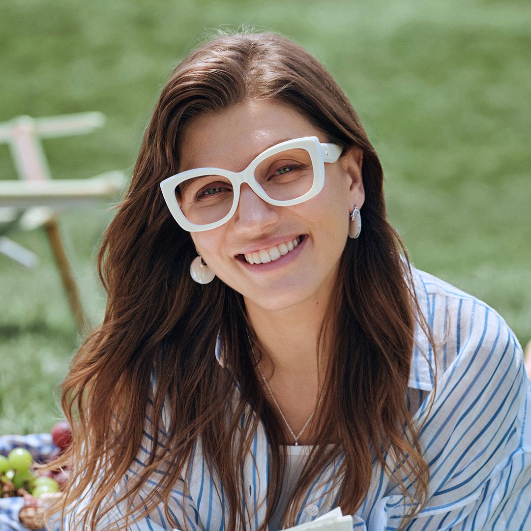Rosie Cream Thick White Butterfly Frame Glasses | ZEELOOL6