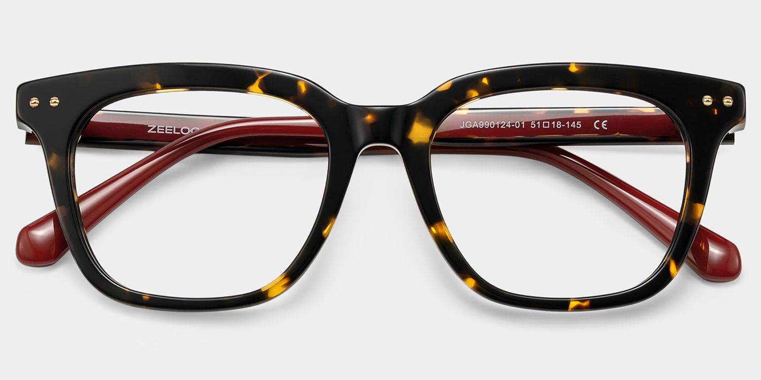 レイチェルページ Angela Tortoise Rectangle Glasses | Retro Campus Essential