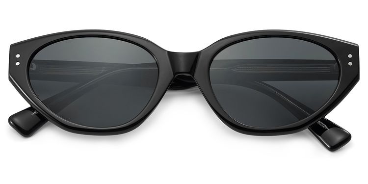 Raine Cat-eye Black Polarized Sunglasses