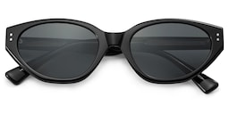 Raine Cat-eye Black Polarized Sunglasses1