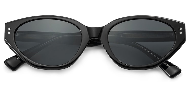 Raine Cat-eye Black Polarized Sunglasses