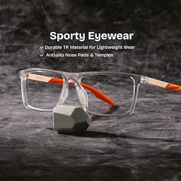Active Rectangle Crystal Orange Glasses0