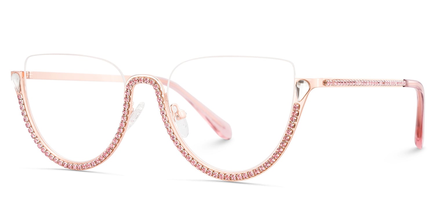 Sparkle Cateye Pink Glasses4