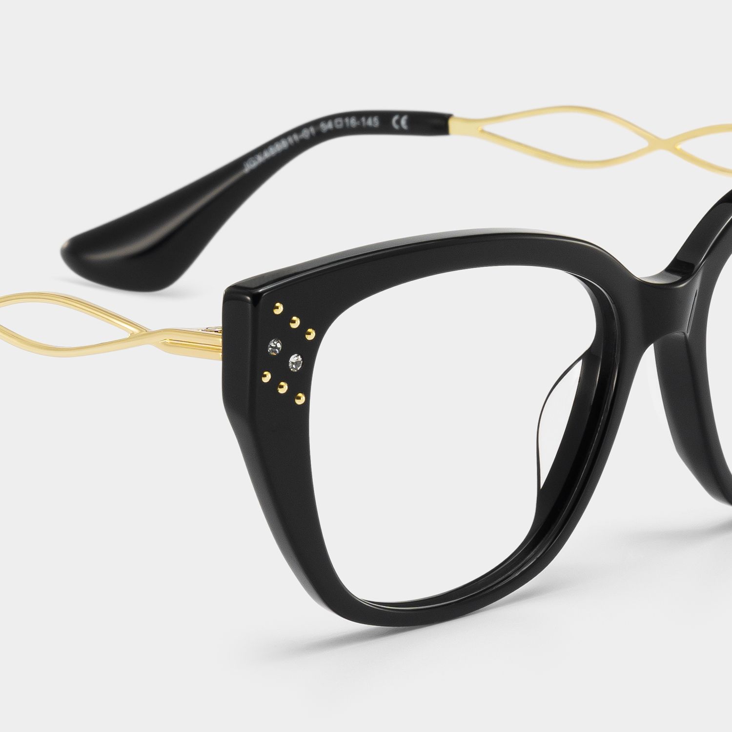 Alma Butterfly Black Glitter Eyeglasses | ZEELOOL6