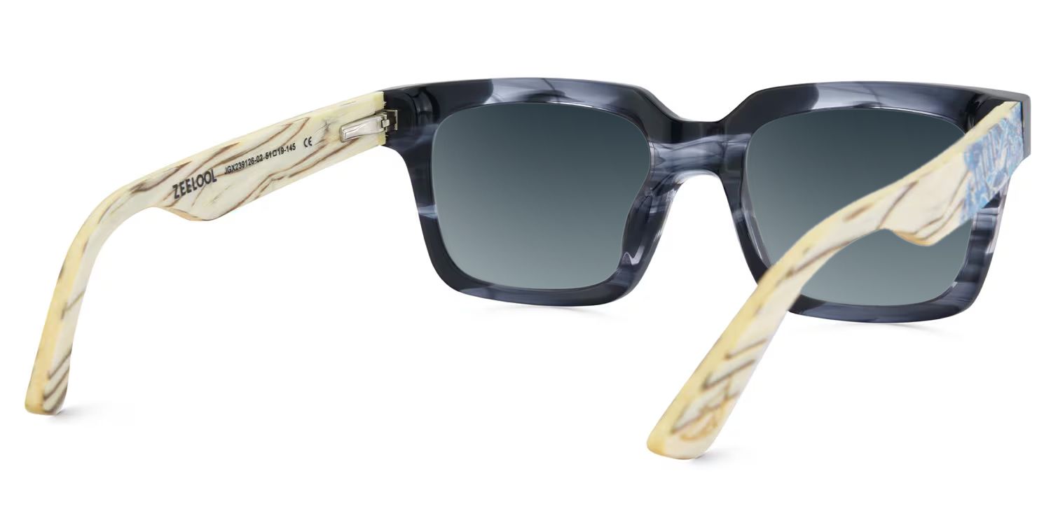 Rangel Gray Rectangle Polarized Sunglasses for Driving | ZEELOOL4