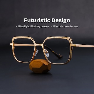 Maverick Square Gold Glasses0