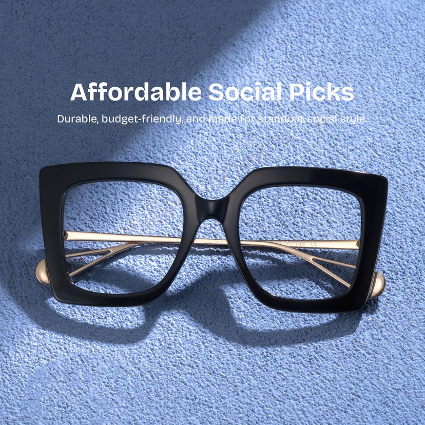 Qatar Square Black Glasses
