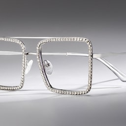 Diva Square Silver Glasses0