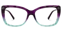 Edna Cateye Purple-Green Glasses0