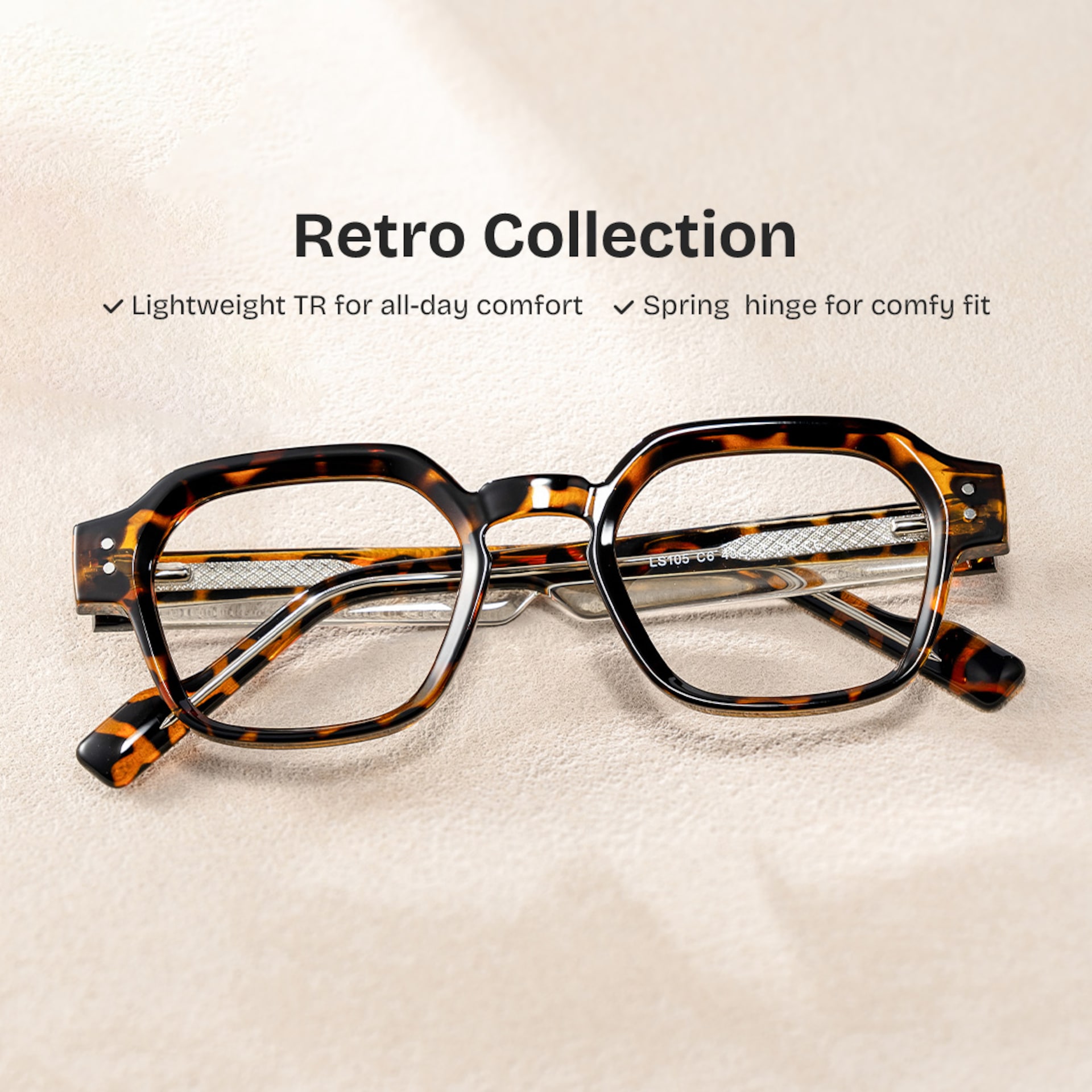 Joy Tortoise Frame Glasses with Geometric Frame Online | ZEELOOL0