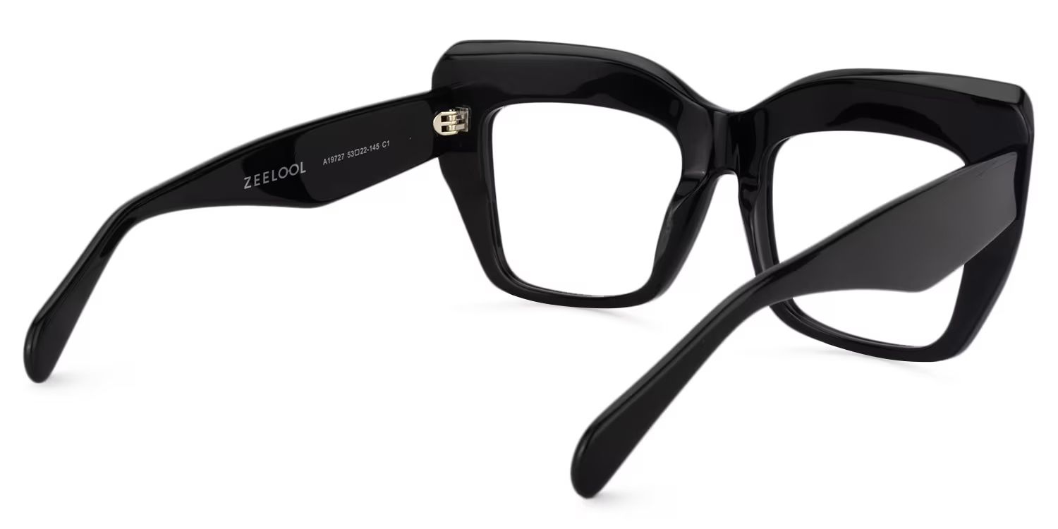 Charmaine Cateye Black Eyeglasses & Wide Frames5