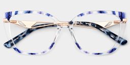Margret Cateye Blue Glasses2