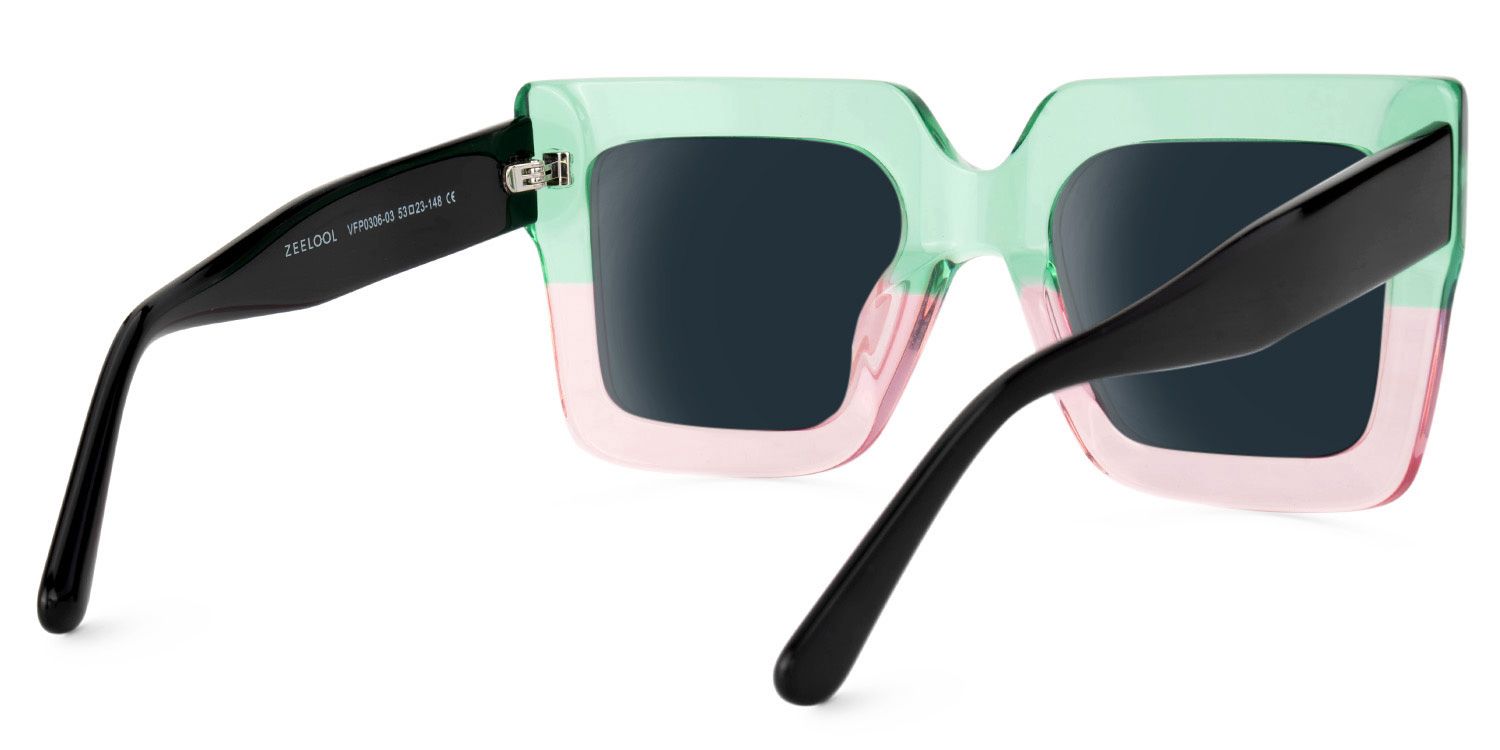Brandon Green-Pink Square Sunglasses to Frame Your Face | ZEELOOL3
