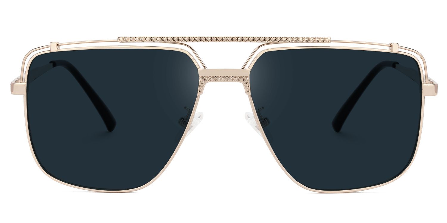 Arellano Gold Aviator Polarized Sunglasses for Driving | ZEELOOL0