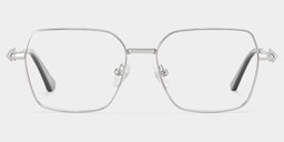Kayla Geometric Silver Glasses0