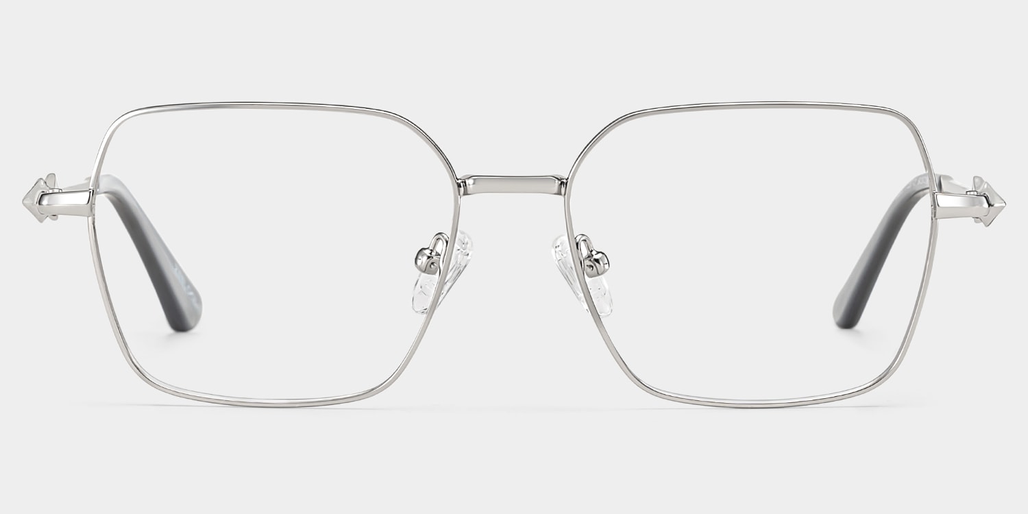Kayla Geometric Silver Glasses