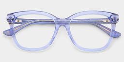 Isabella Clear Blue Square Glasses1