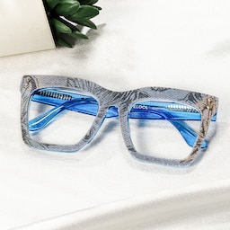 Porsha Square Blue Glasses0
