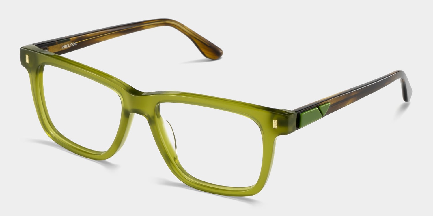 Travis Rectangle Green Glasses3
