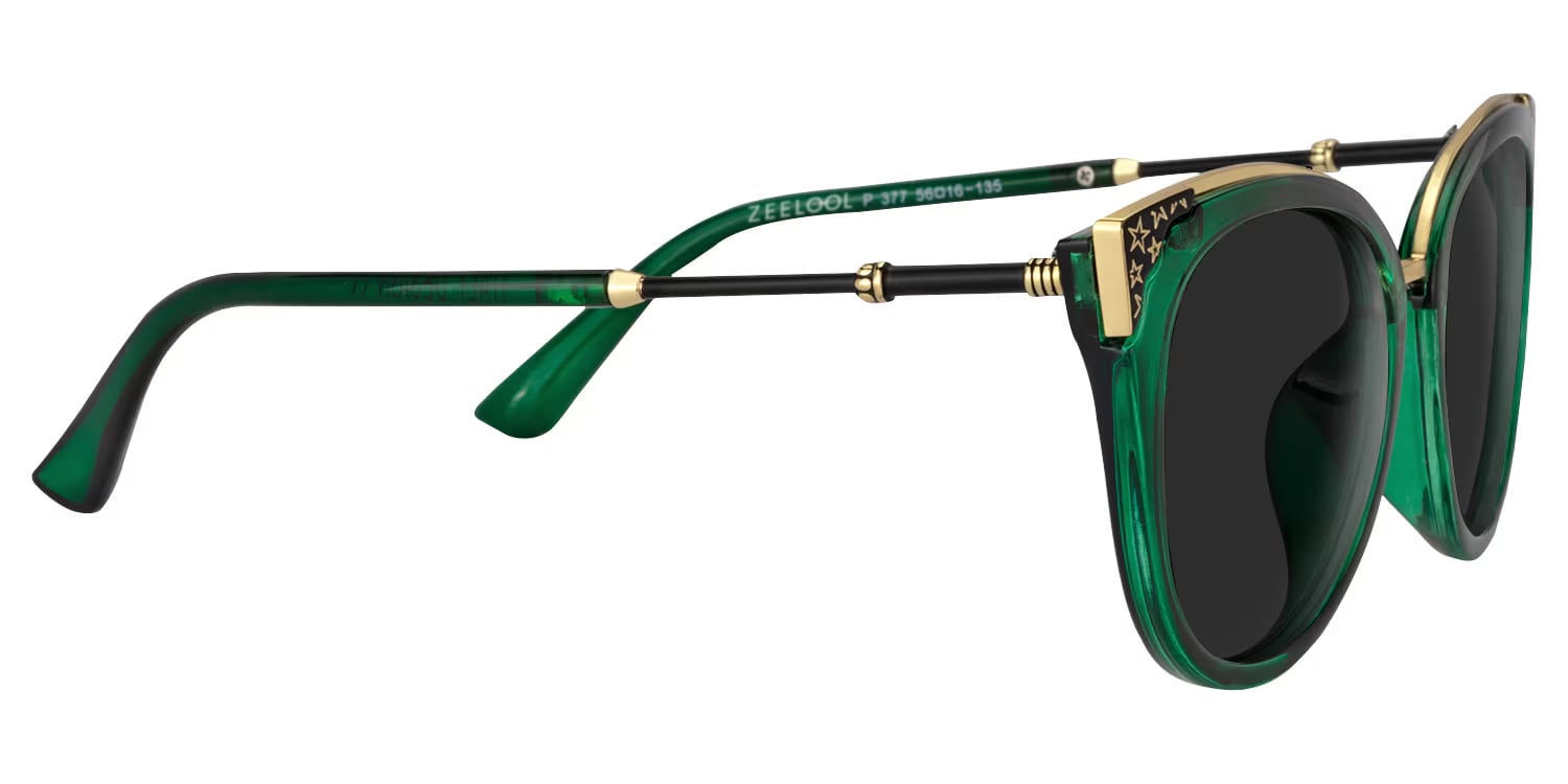 Dalton Cat Eye Dark Green Sunglasses3