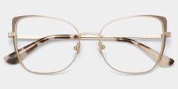 Tessa Cat eye Khaki Gold Glasses2
