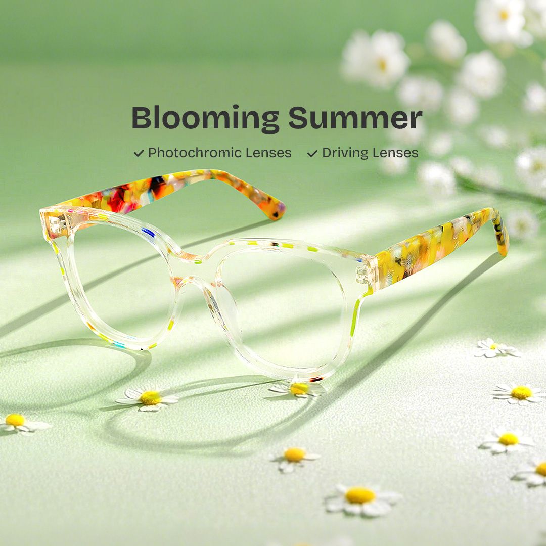 Jett Acetate Yellow Frame Glasses with Square Shape | Zeelool0