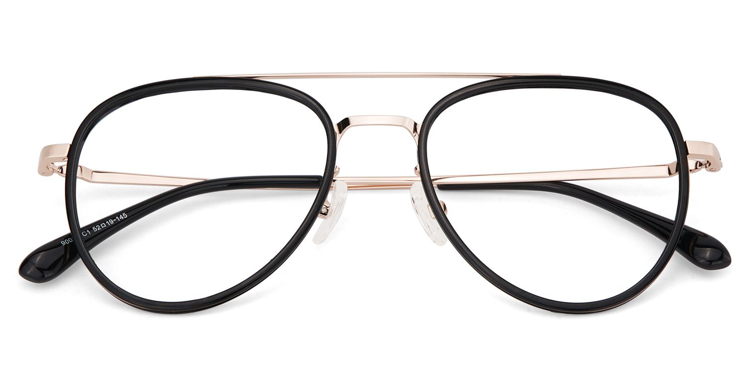 Serrano Avaitor Black Glasses | Zeelool Glasses1