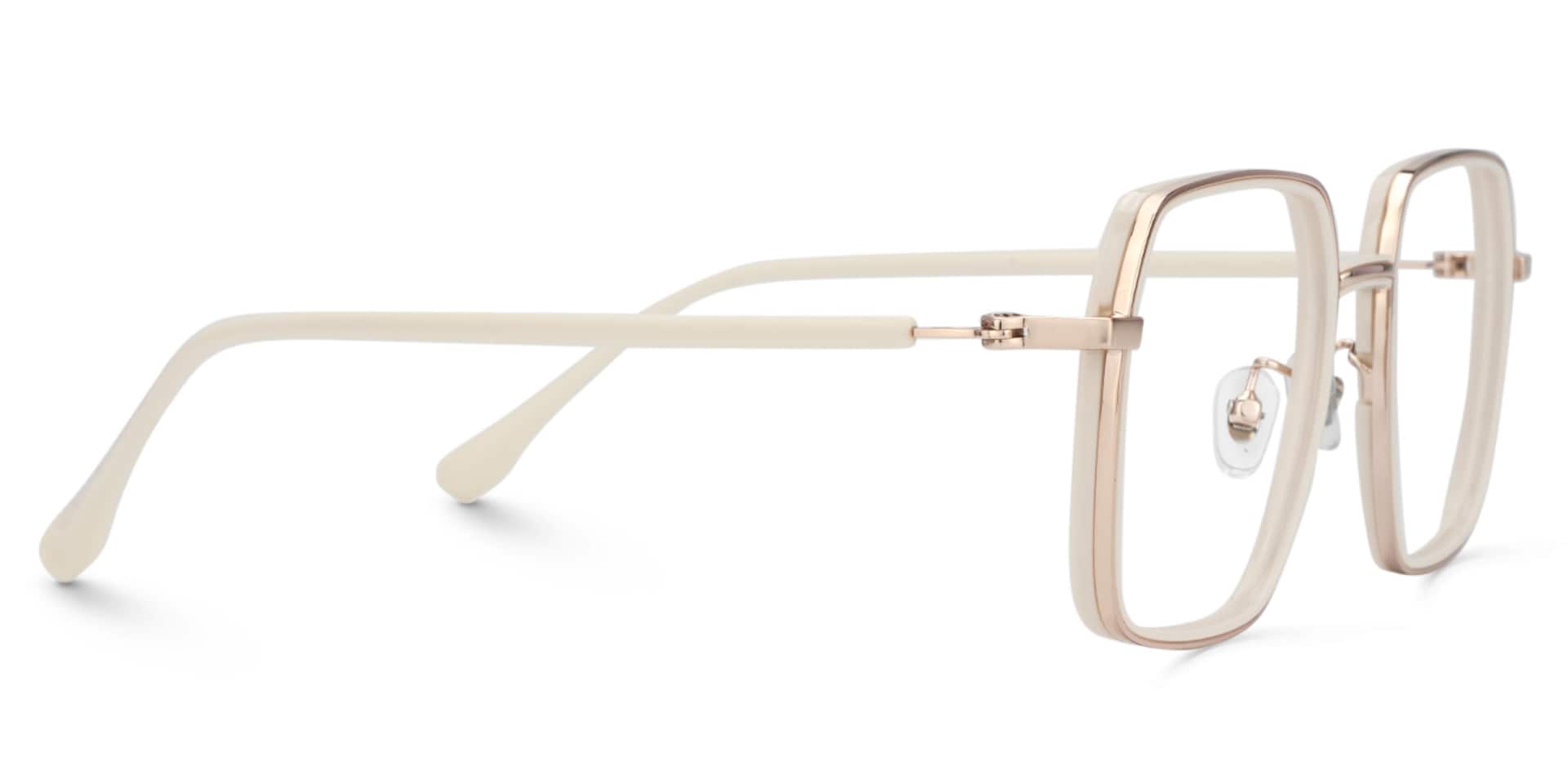 Moody White Square Prescription Glasses | Zeelool4