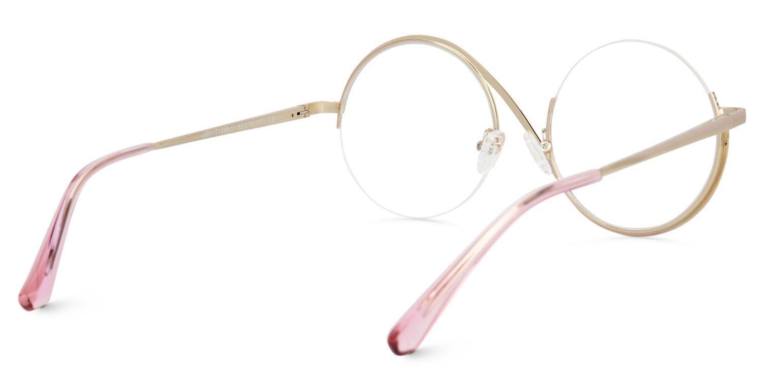 Flozif Round Semi-Rimless Pink-Leopard Glasses3