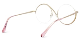 Flozif Round Semi rimless Pink-Leopard Glasses3