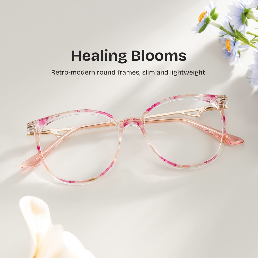 Chanty Petal Pink Round Mixed Glasses for Women | ZEELOOL