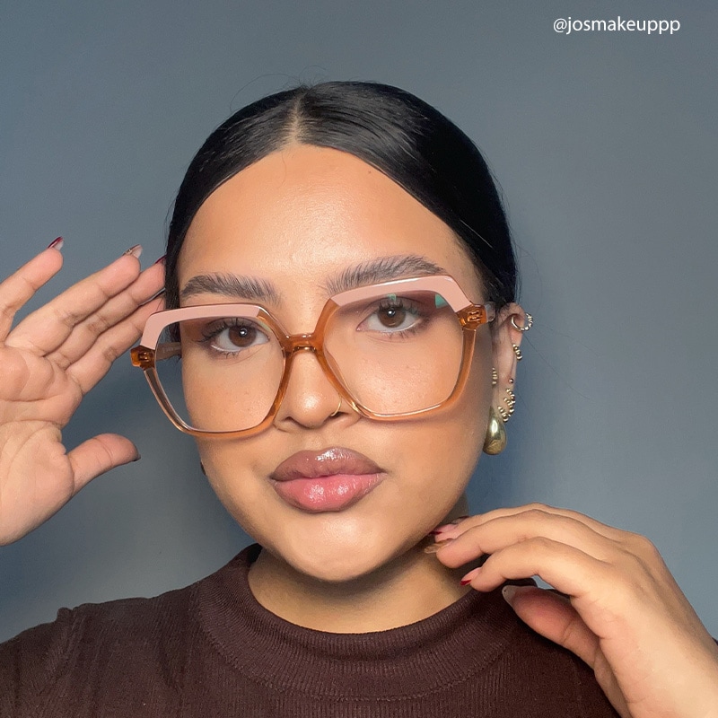 Norah Geometric Champagne EyeGlasses and Glasses Frames8