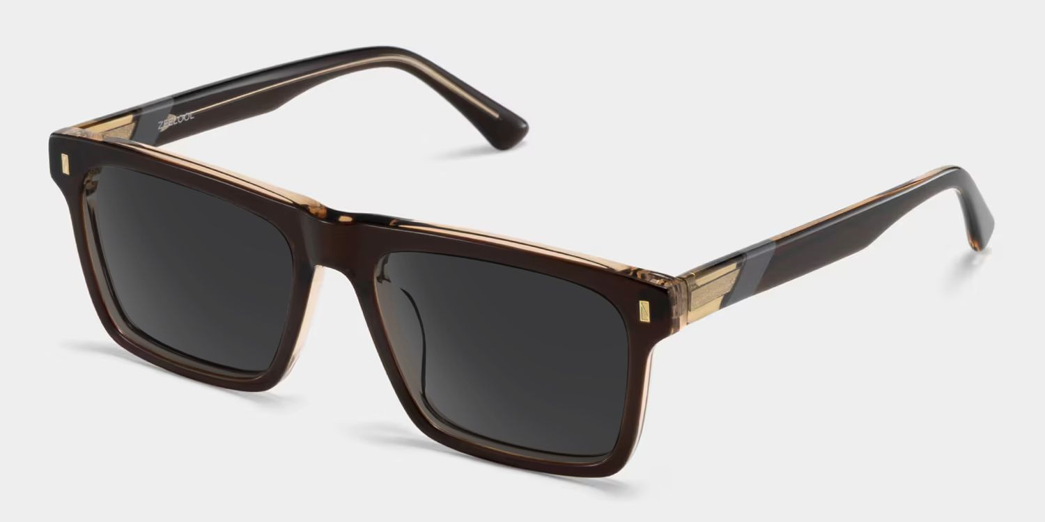 Rectangle Brown Eyeglasses- Henry Acetate Frame Glasses2