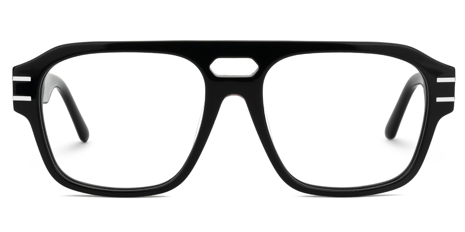 Haque Black Eyeglasses with Aviator Shape | Zeelool Optical0
