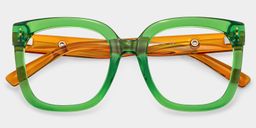 Ebony Square Green Glasses2