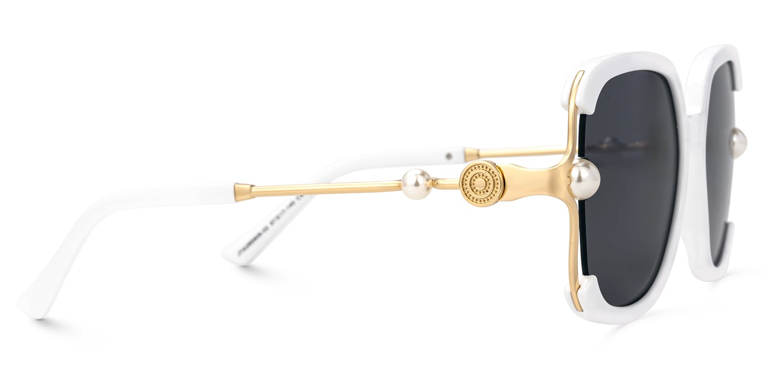 Steffanie Square White Sunglasses2