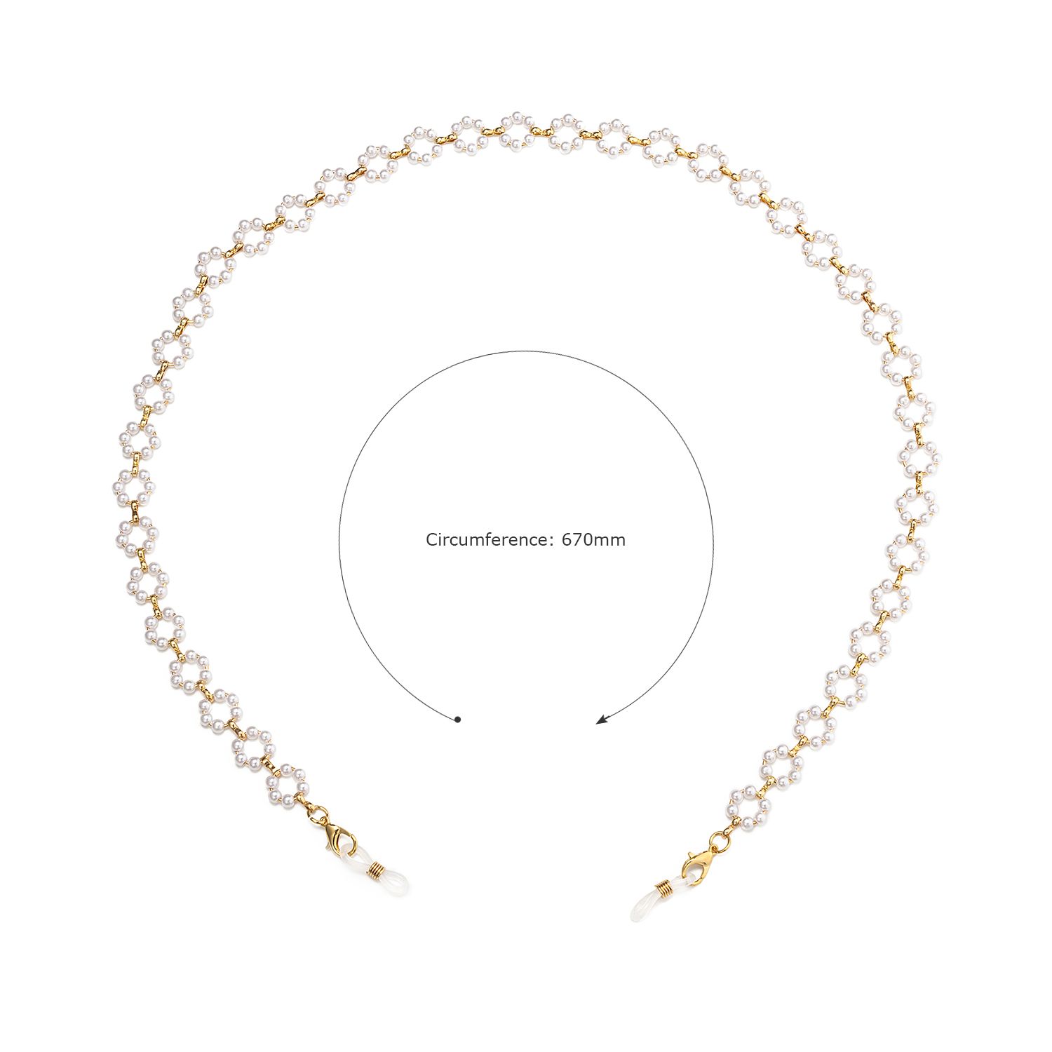 Fashion White Flower Eyeglasses Chains Accessories on Zeelool2