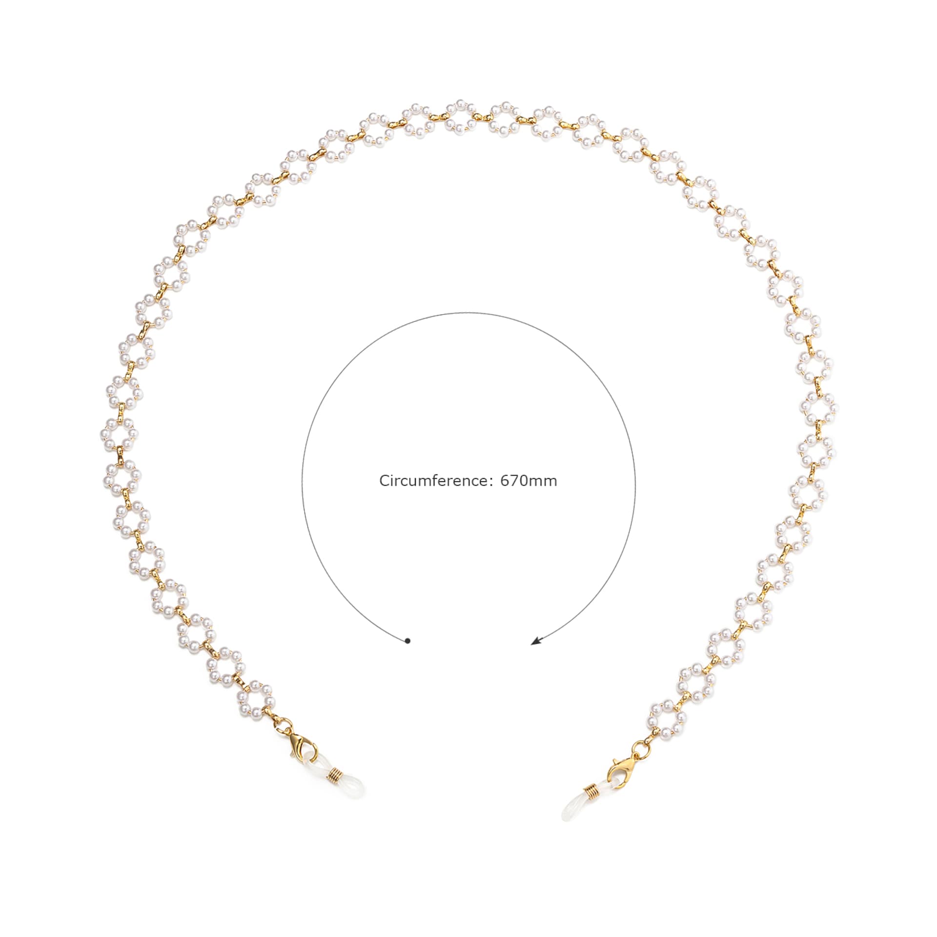 Fashion White Flower Eyeglasses Chains Accessories on Zeelool2