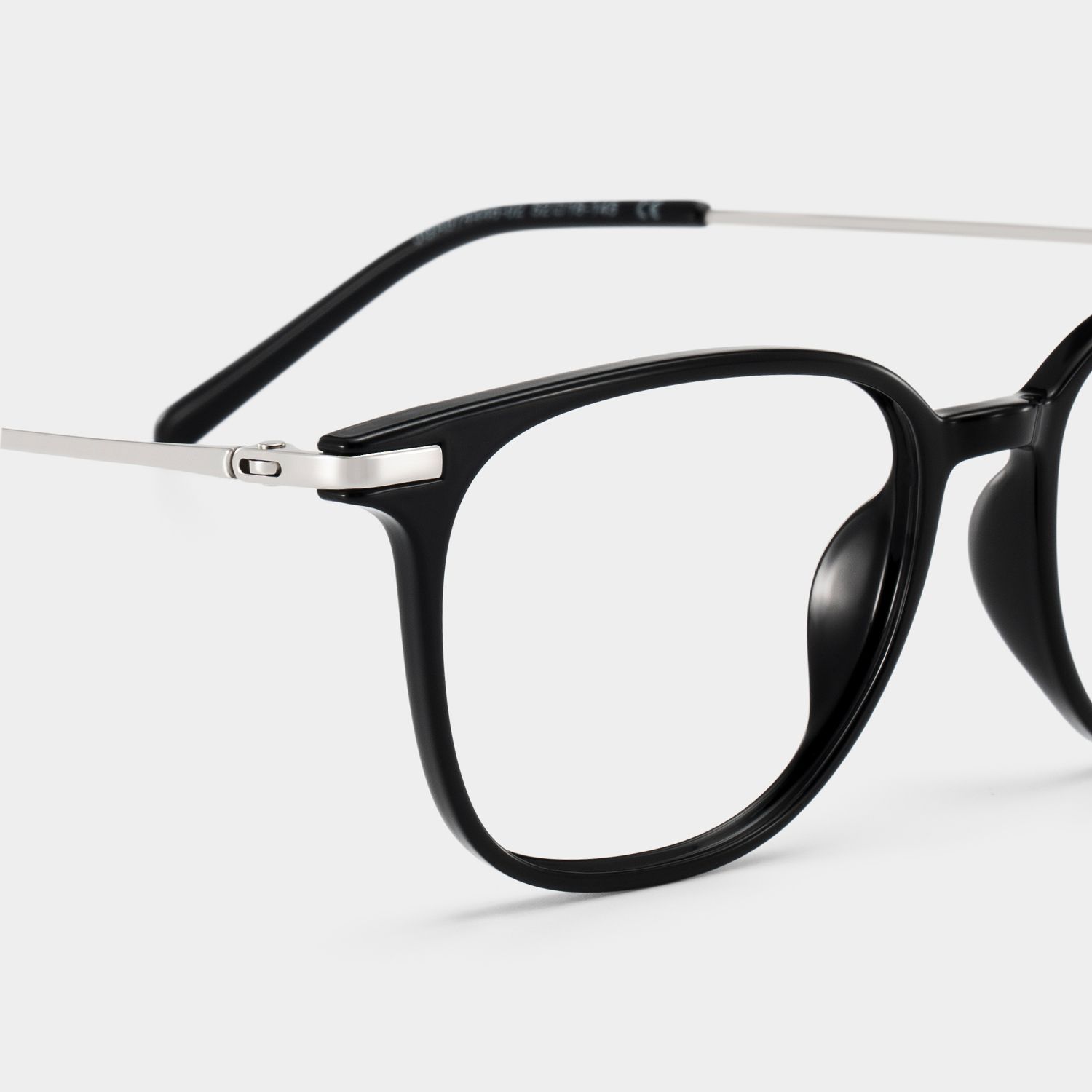 ラクトレンズ　ナチュラルラボ Florence Matte Black Rectangle Glasses with Lightest TR frame