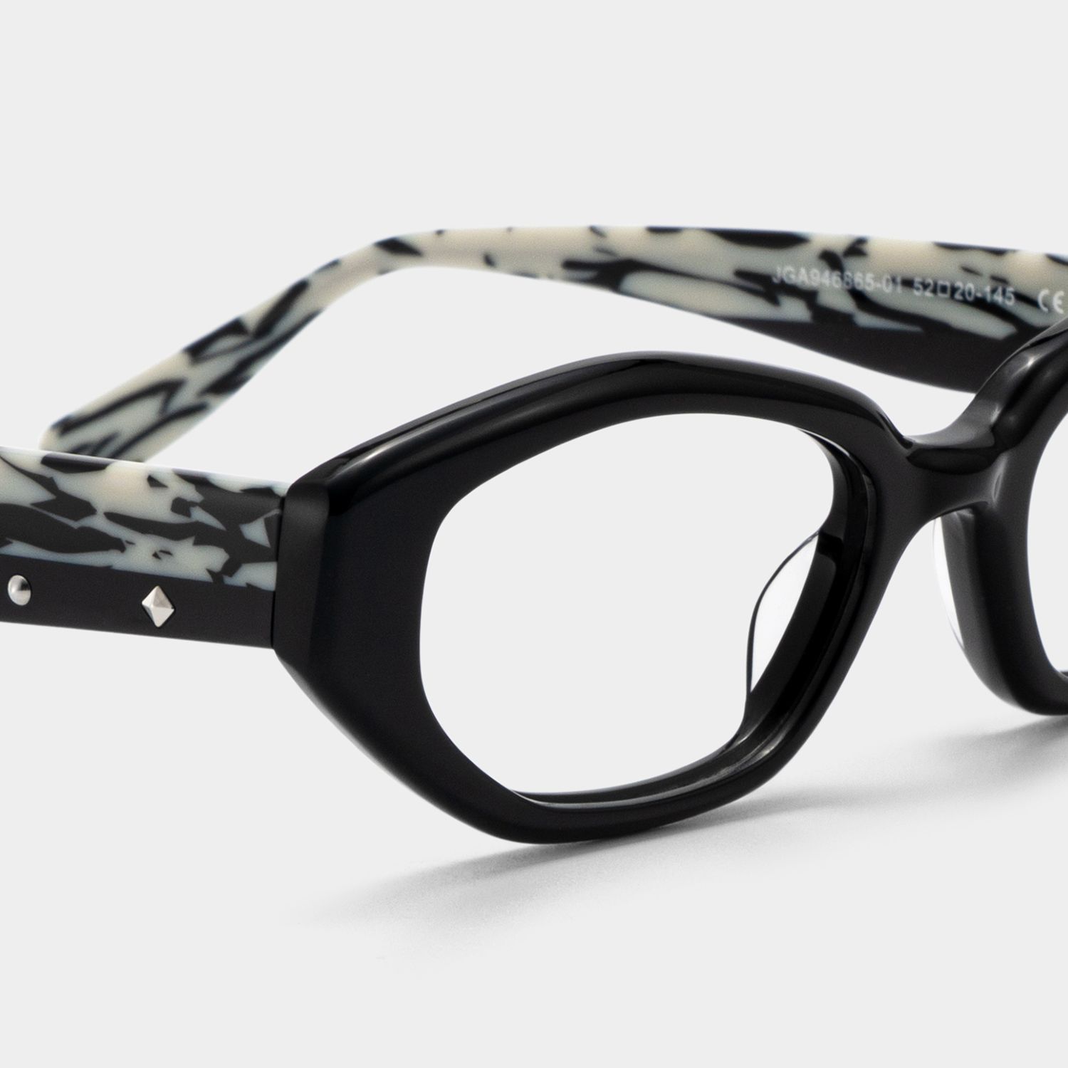 Bree Black Geometric Acetate Frame Glasses for Women | ZEELOOL