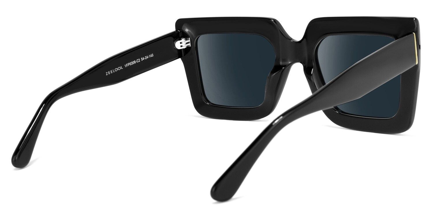 Brandon Square Black Sunglasses for Women & Men | ZEELOOL3