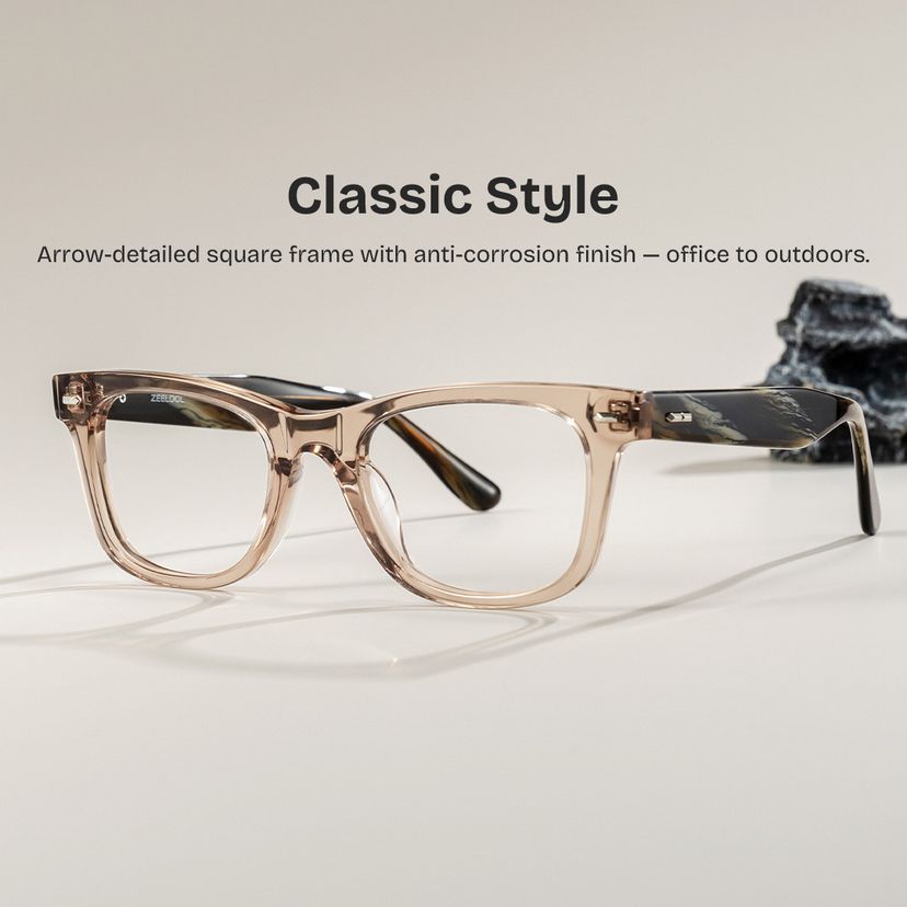 Robert Rectangle Brown Glasses