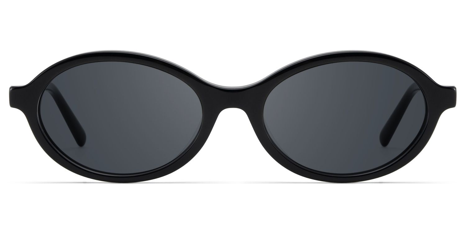 Everly Oval Black Prescription Sunglasses | ZEELOOL