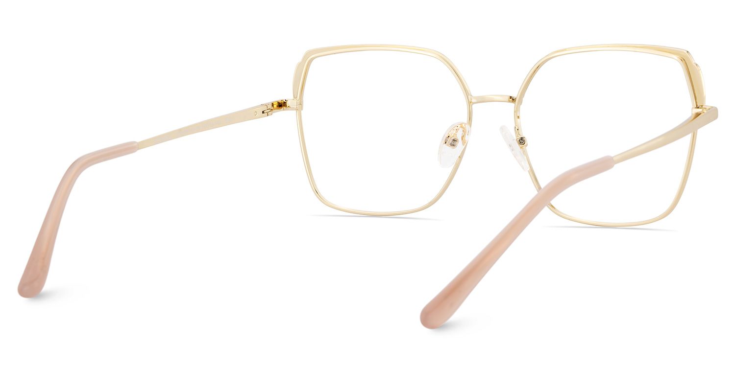 Shayla Metal Square Pink Brown Frame Glasses | Zeelool5