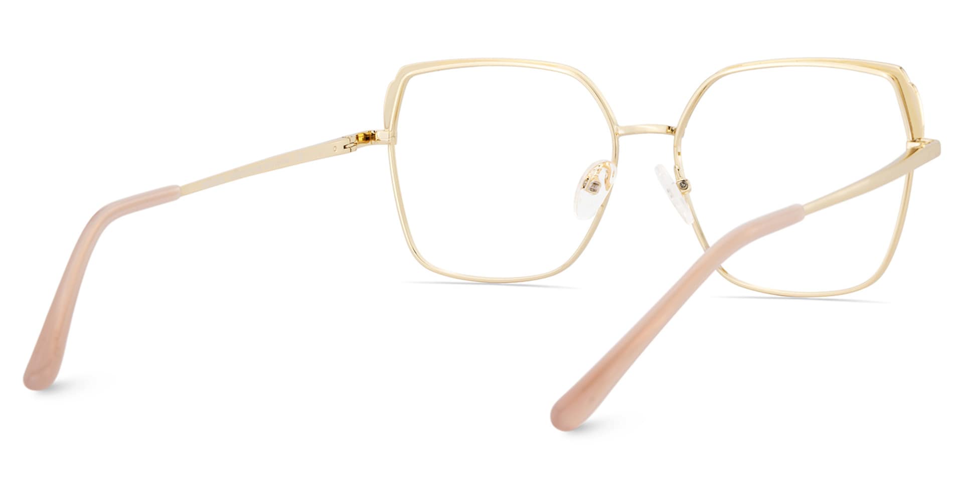 Shayla Metal Square Pink Brown Frame Glasses | Zeelool5