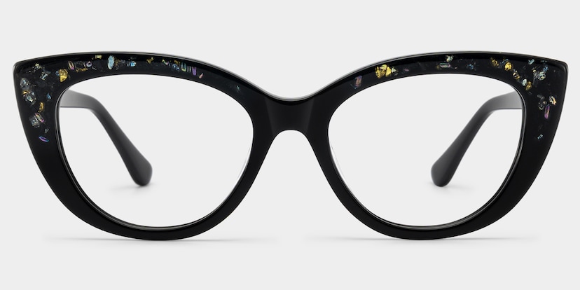 Elora  Cat-eye Black Glasses