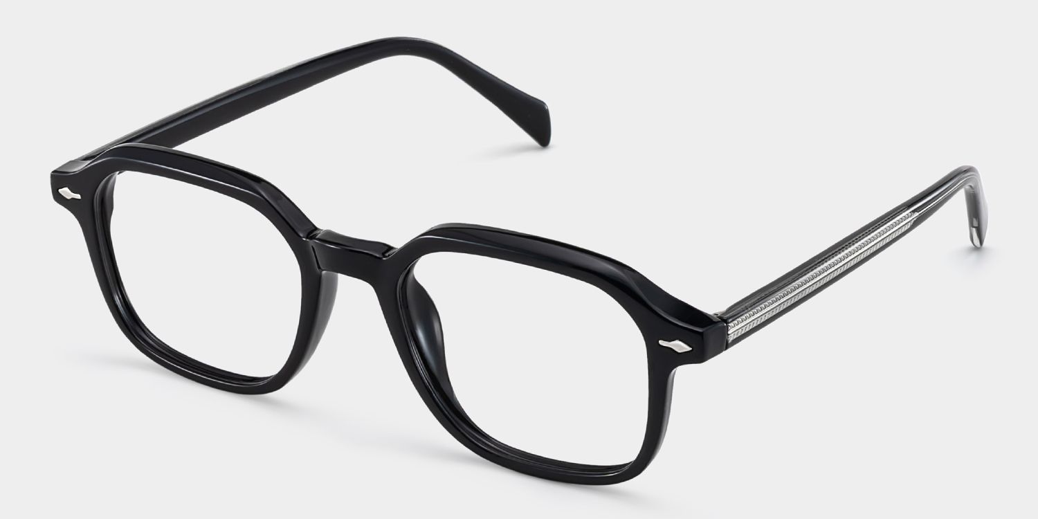 Josh Black Frame Glasses with Rectangle Frame Online | ZEELOOL